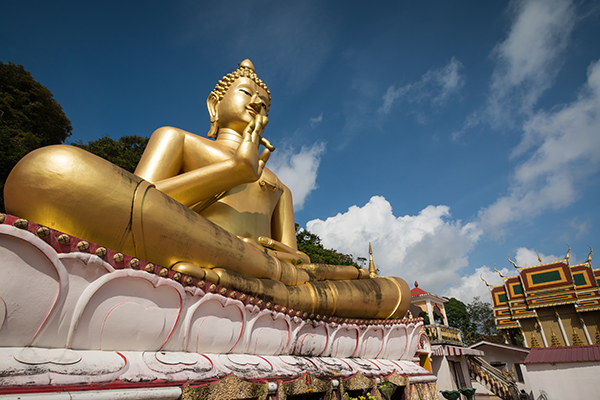 Sitting Buddha at Wat Khao Rang in Phuket